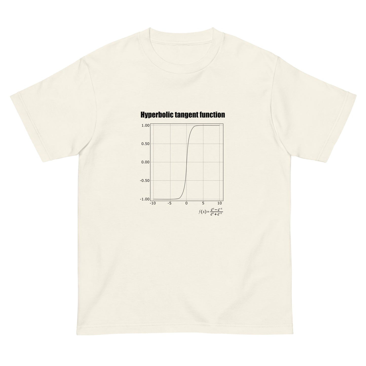 Hyperbolic tangent function(tanh関数、バージョン:ブラック) AIエンジニアTシャツ