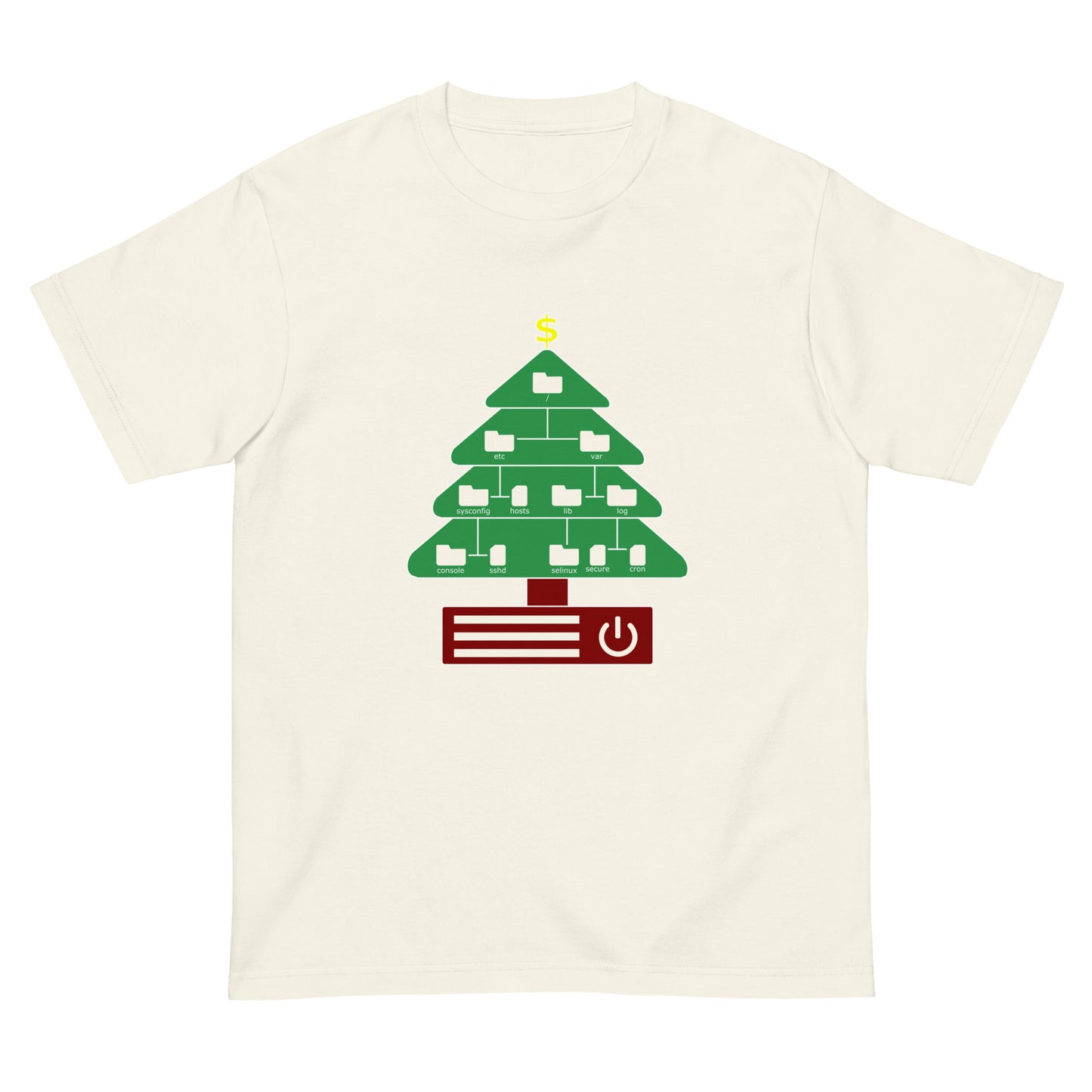 ディレクトリクリスマスツリー(仕様:カラフル、図形透過) エンジニアTシャツ