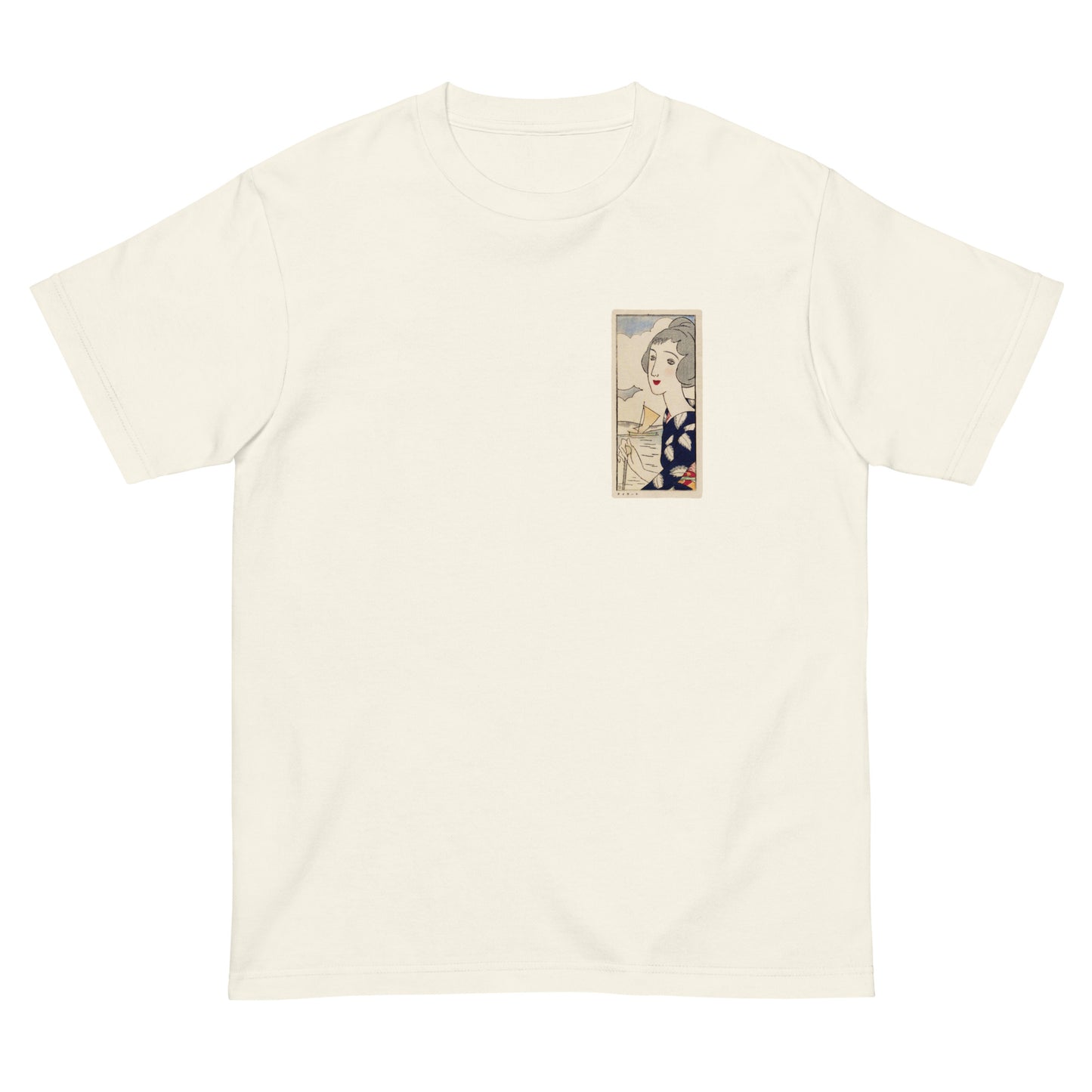 大正レトロ 竹久夢二柄 Tシャツ(シーサイド)