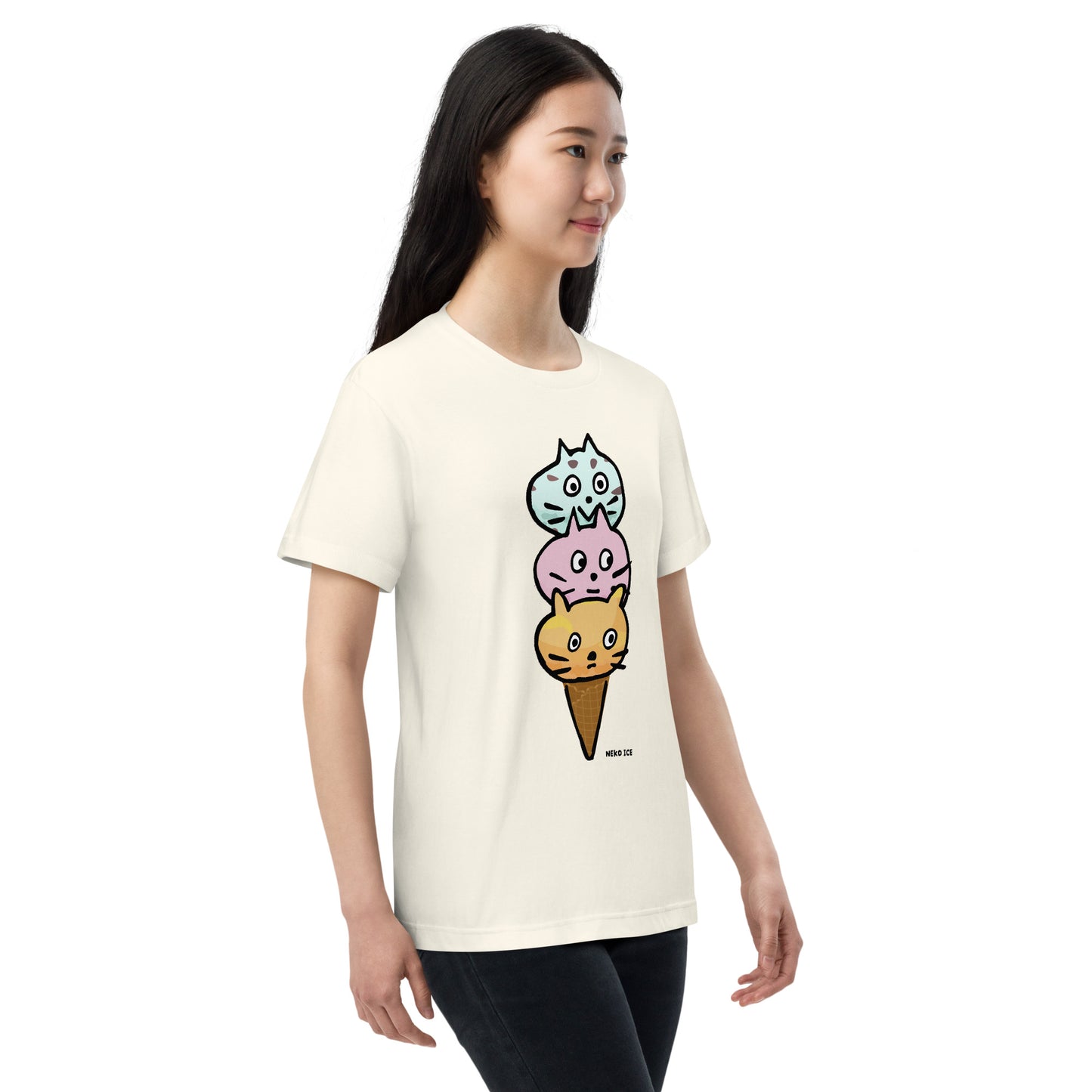 猫がアイスになった Tシャツ