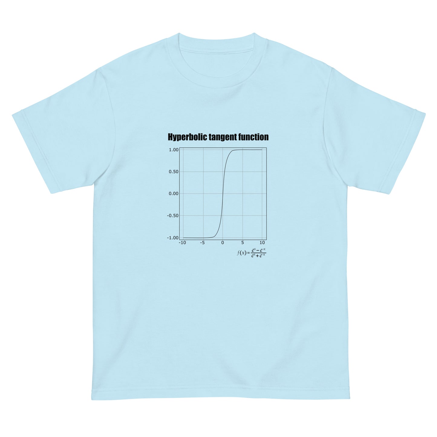 Hyperbolic tangent function(tanh関数、バージョン:ブラック) AIエンジニアTシャツ