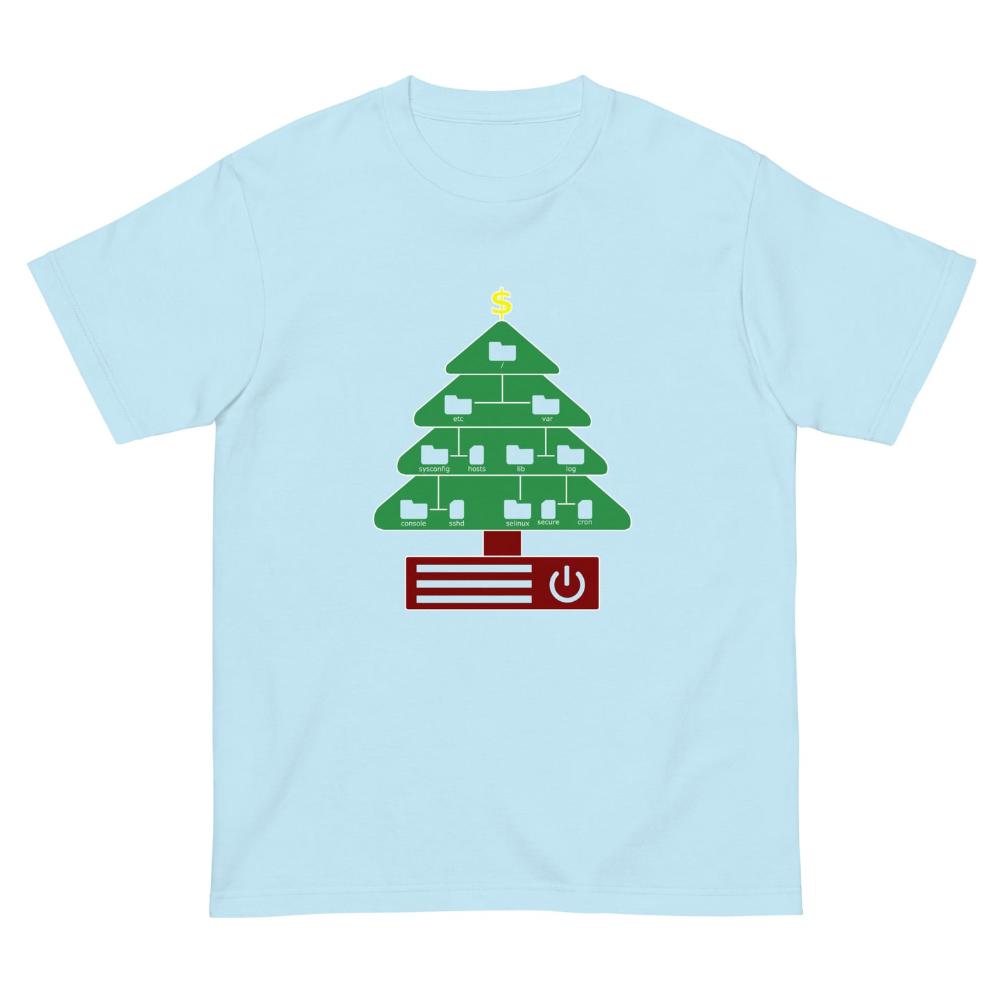 ディレクトリクリスマスツリー(仕様:カラフル、図形透過) エンジニアTシャツ