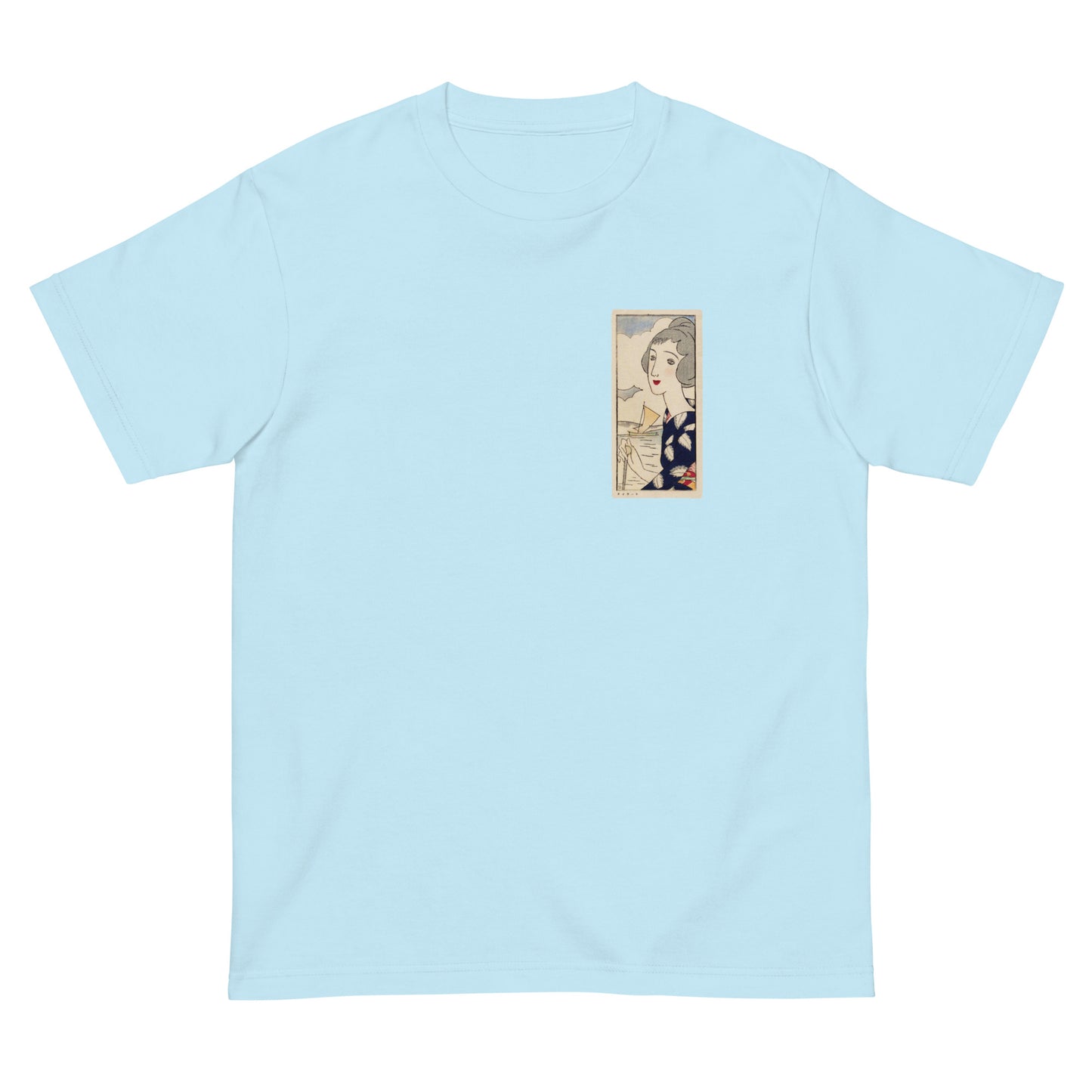 大正レトロ 竹久夢二柄 Tシャツ(シーサイド)