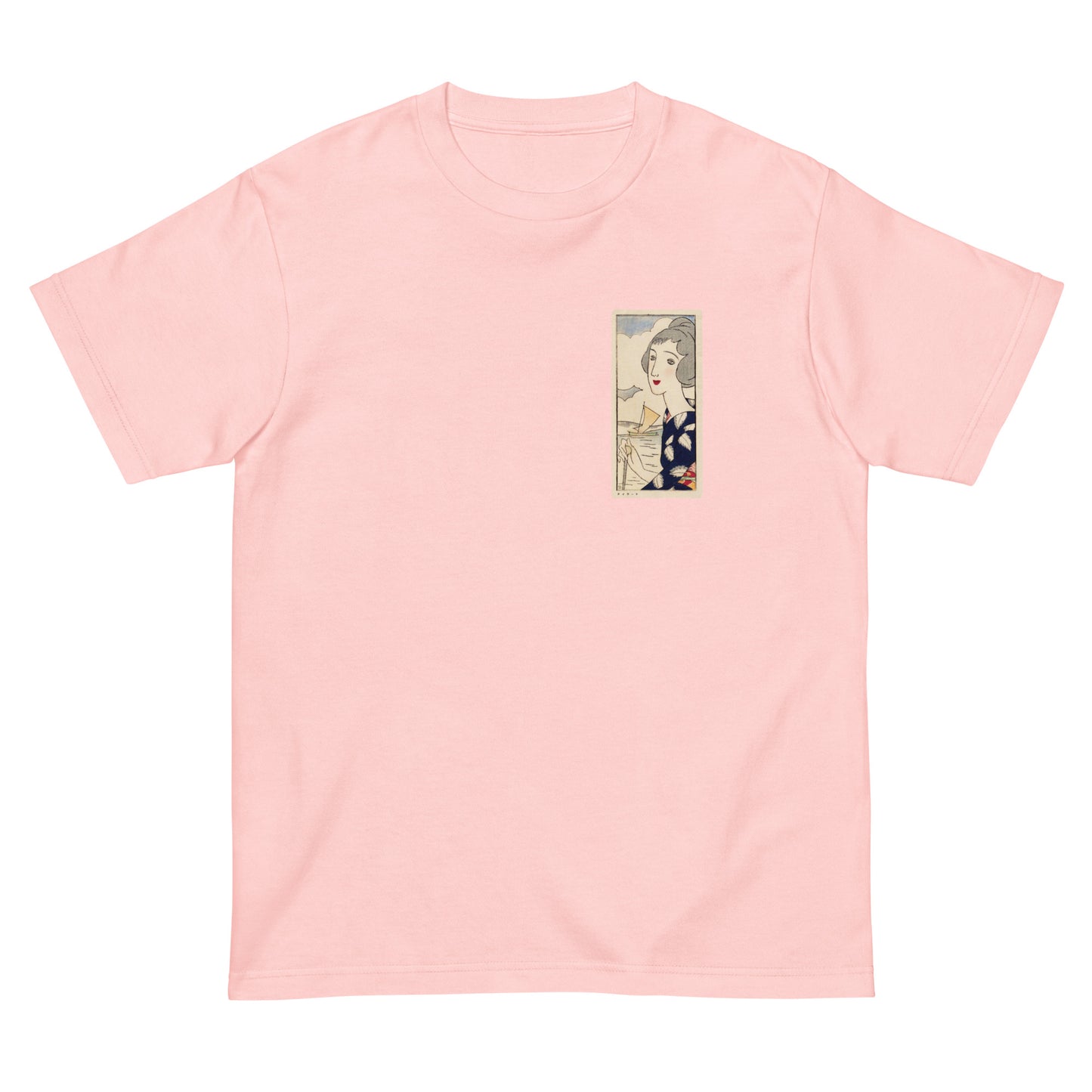 大正レトロ 竹久夢二柄 Tシャツ(シーサイド)