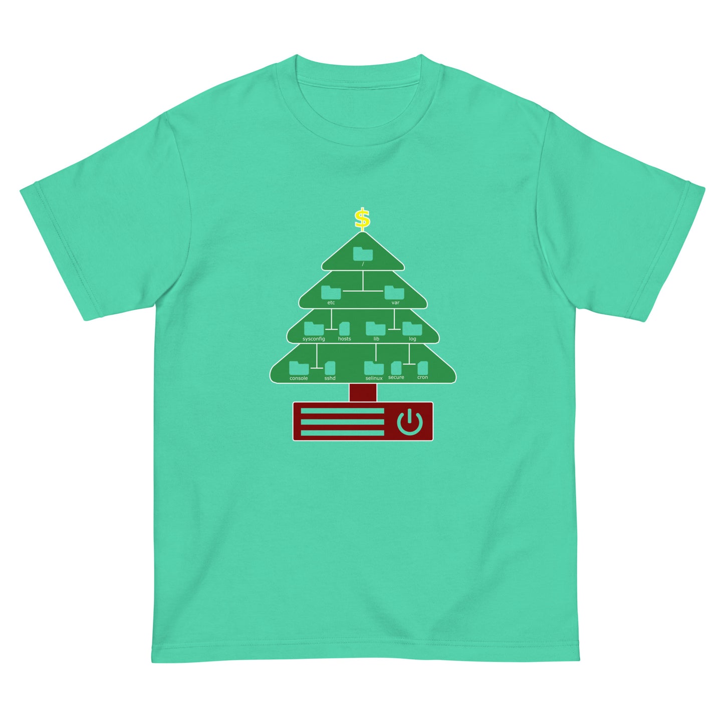 ディレクトリクリスマスツリー(仕様:カラフル、図形透過) エンジニアTシャツ