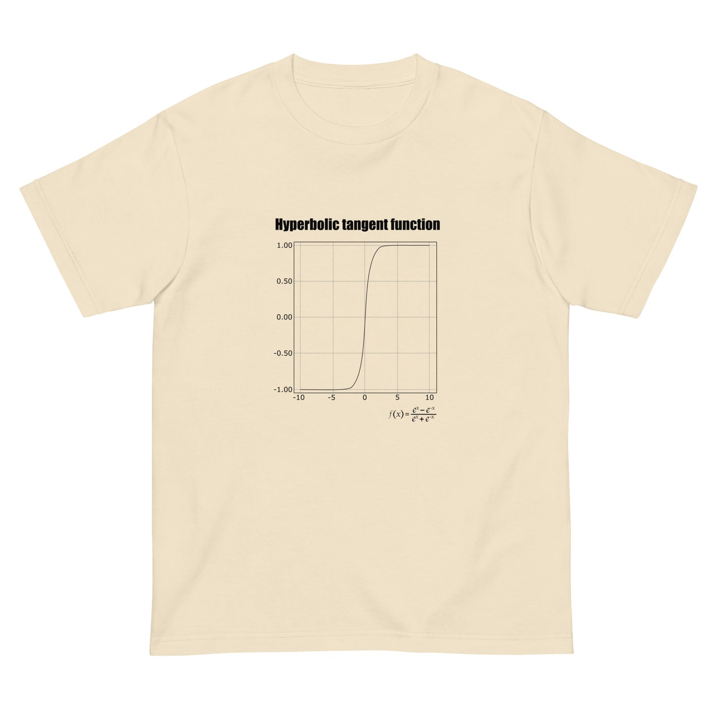 Hyperbolic tangent function(tanh関数、バージョン:ブラック) AIエンジニアTシャツ