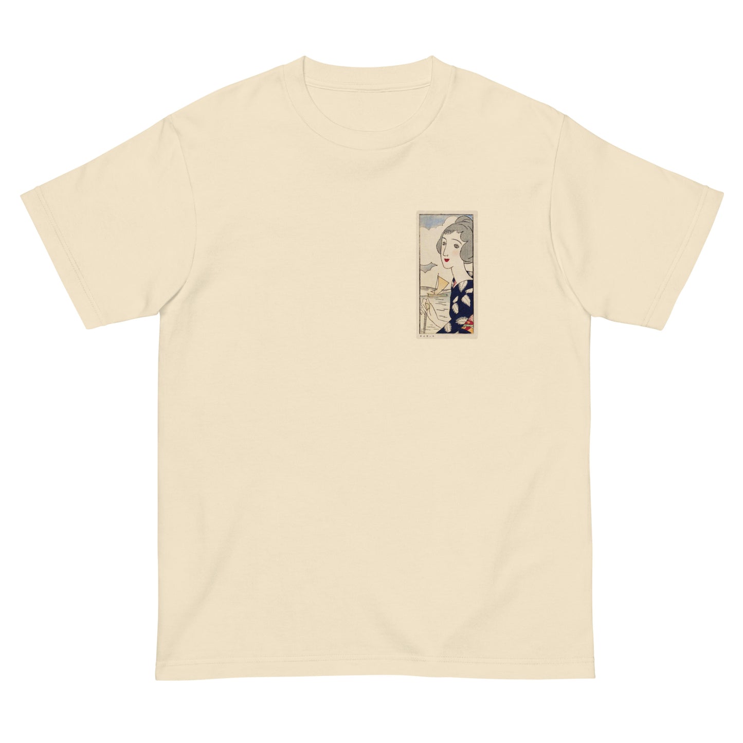 大正レトロ 竹久夢二柄 Tシャツ(シーサイド)