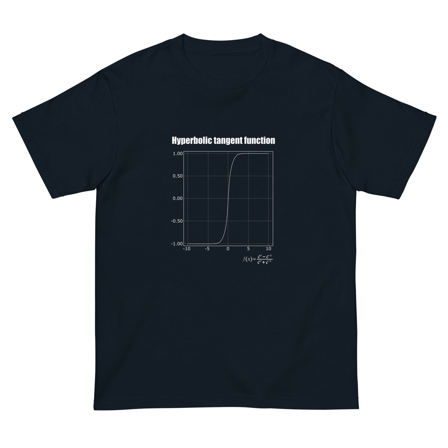 Hyperbolic tangent function(tanh関数、バージョン:ホワイト) AIエンジニアTシャツ