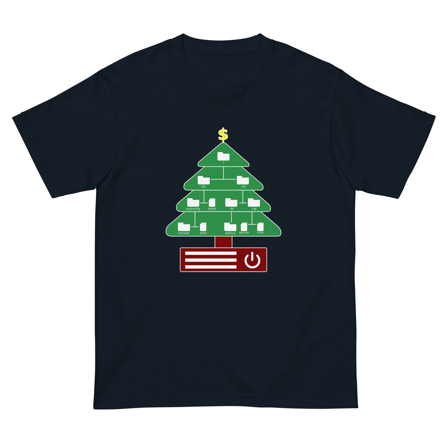 ディレクトリクリスマスツリー(仕様:カラフル) エンジニアTシャツ