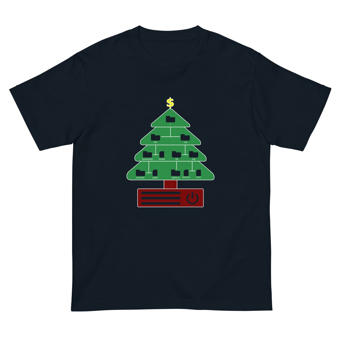ディレクトリクリスマスツリー(仕様:カラフル、図形透過) エンジニアTシャツ