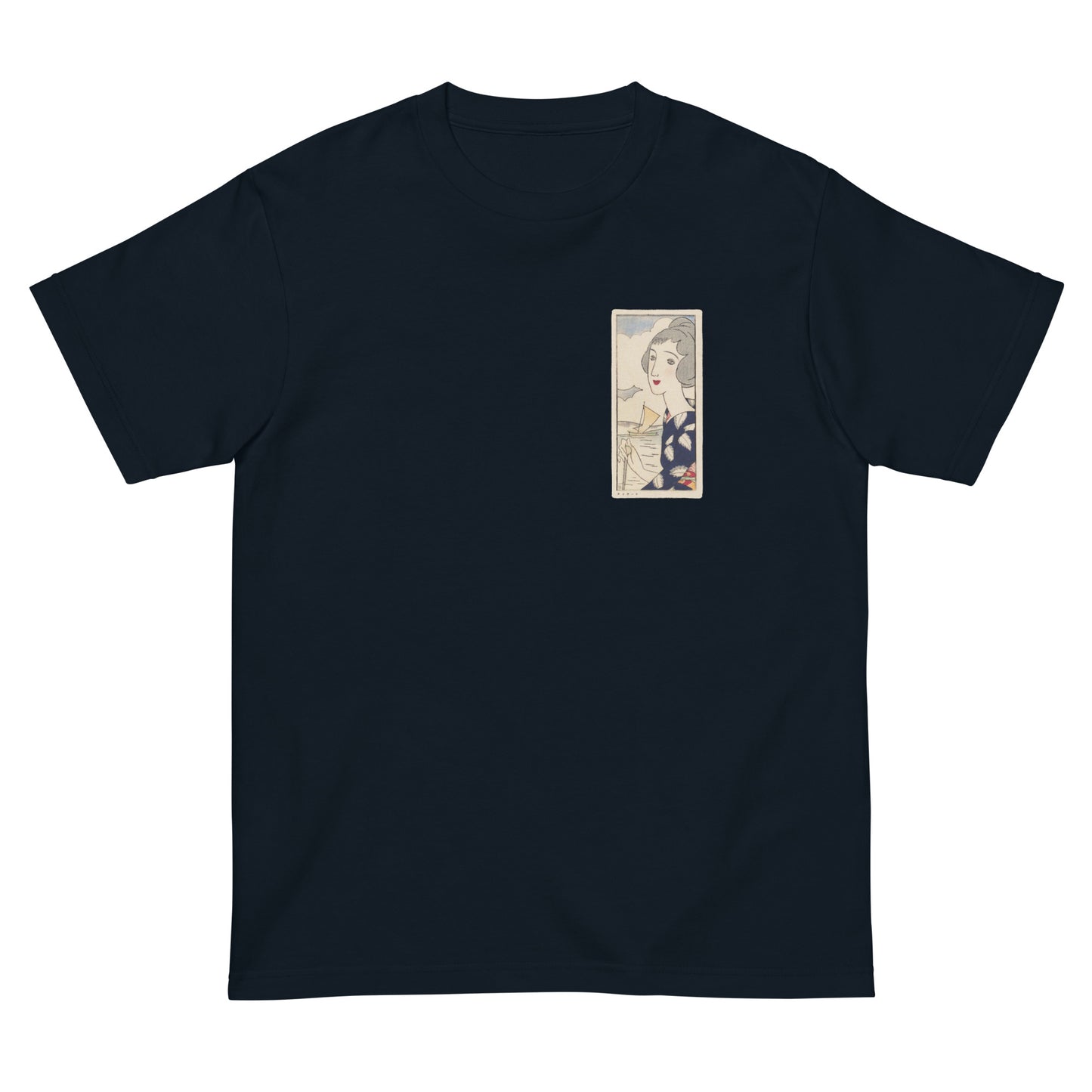大正レトロ 竹久夢二柄 Tシャツ(シーサイド)