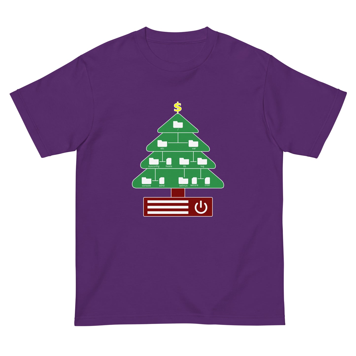 ディレクトリクリスマスツリー(仕様:カラフル) エンジニアTシャツ