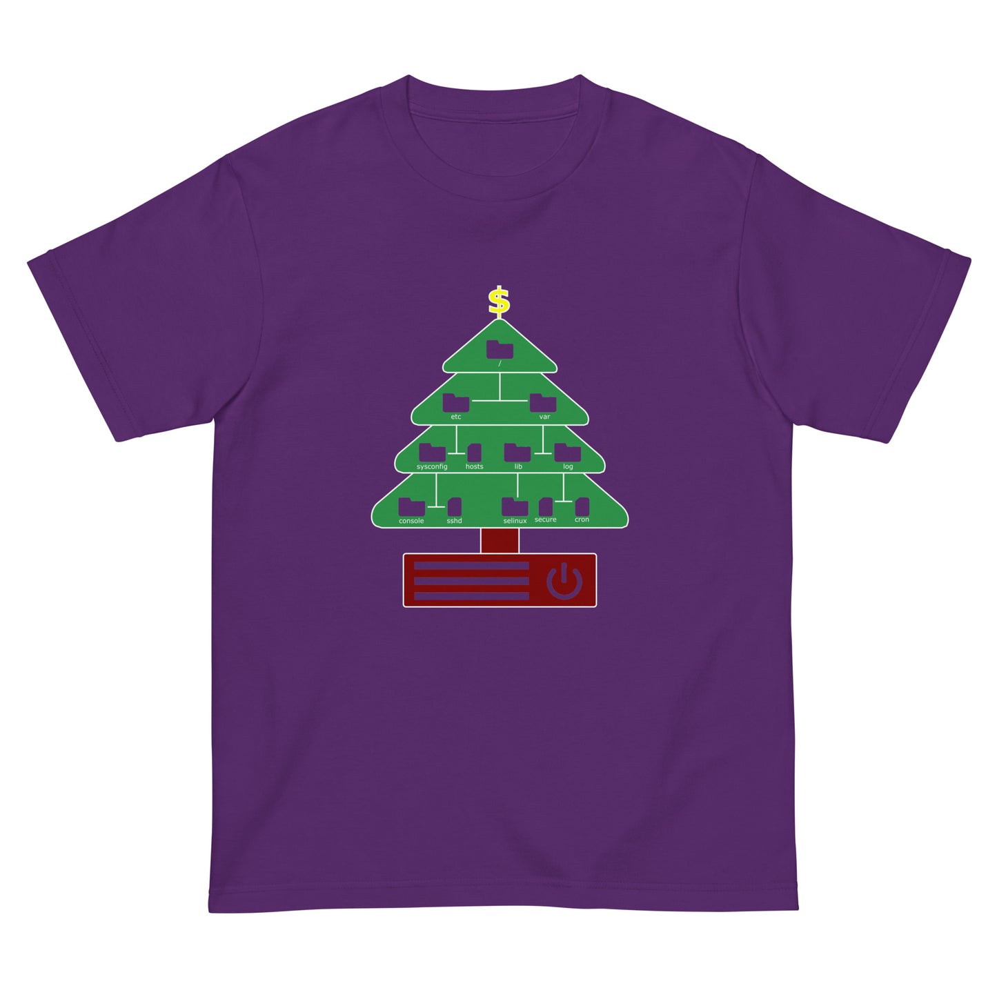 ディレクトリクリスマスツリー(仕様:カラフル、図形透過) エンジニアTシャツ