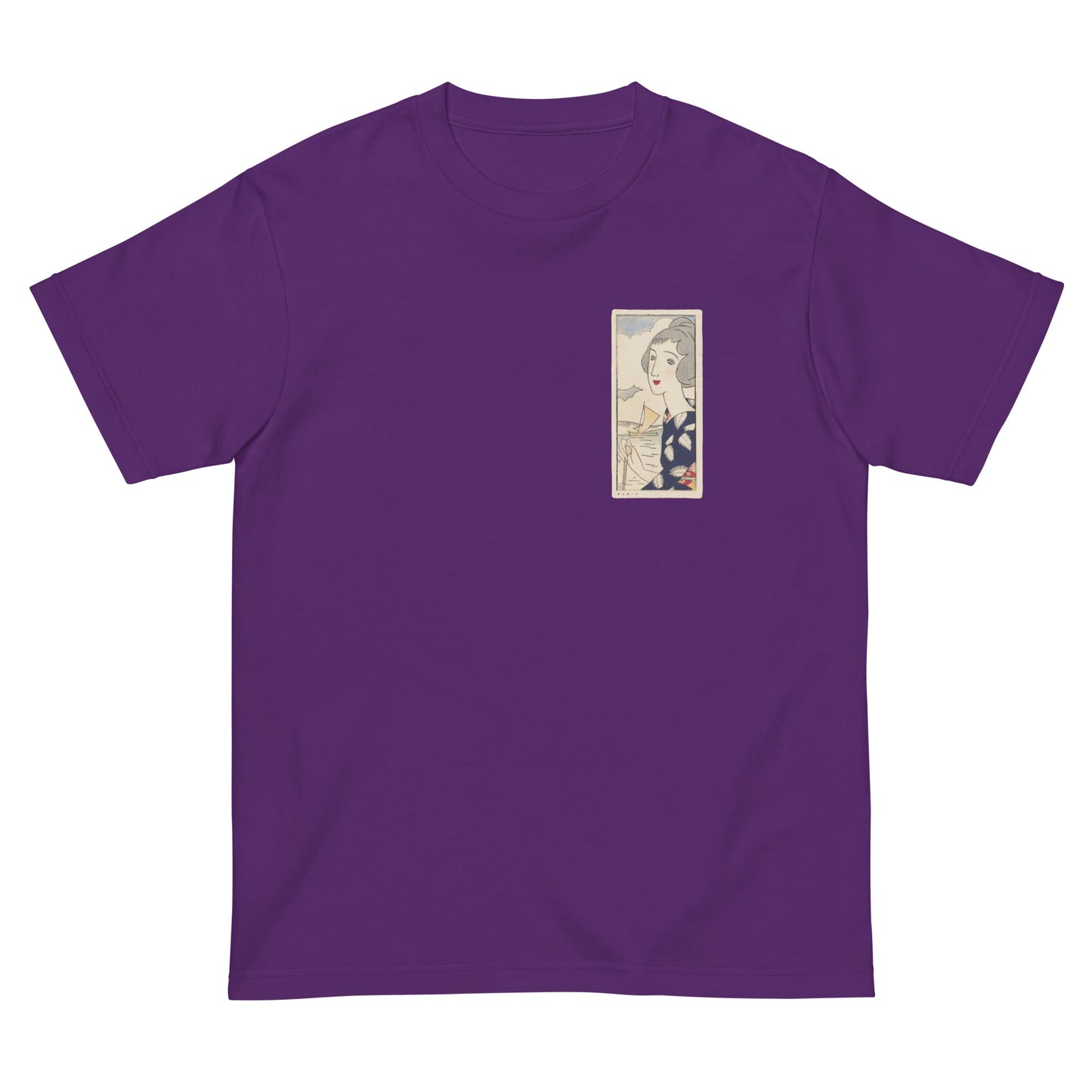 大正レトロ 竹久夢二柄 Tシャツ(シーサイド)