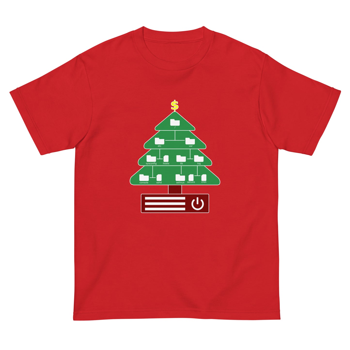 ディレクトリクリスマスツリー(仕様:カラフル) エンジニアTシャツ