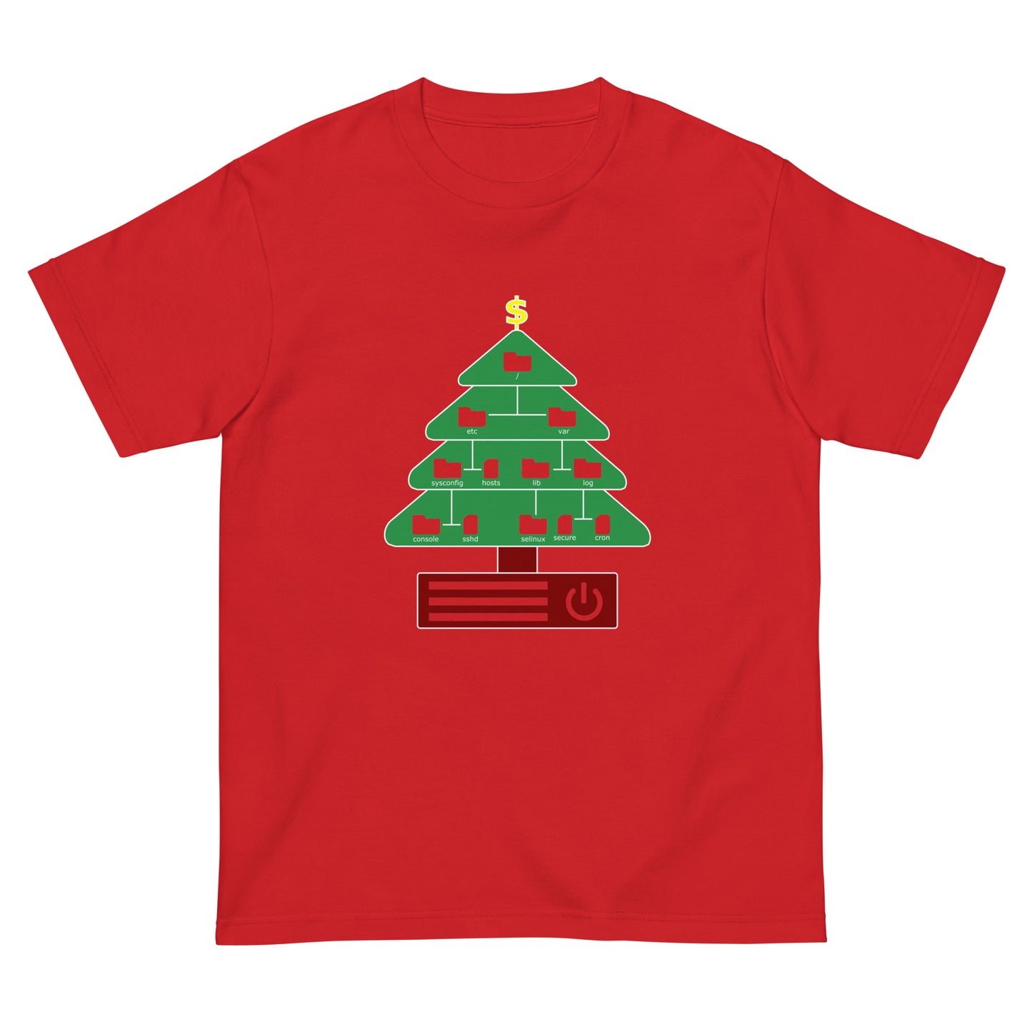 ディレクトリクリスマスツリー(仕様:カラフル、図形透過) エンジニアTシャツ