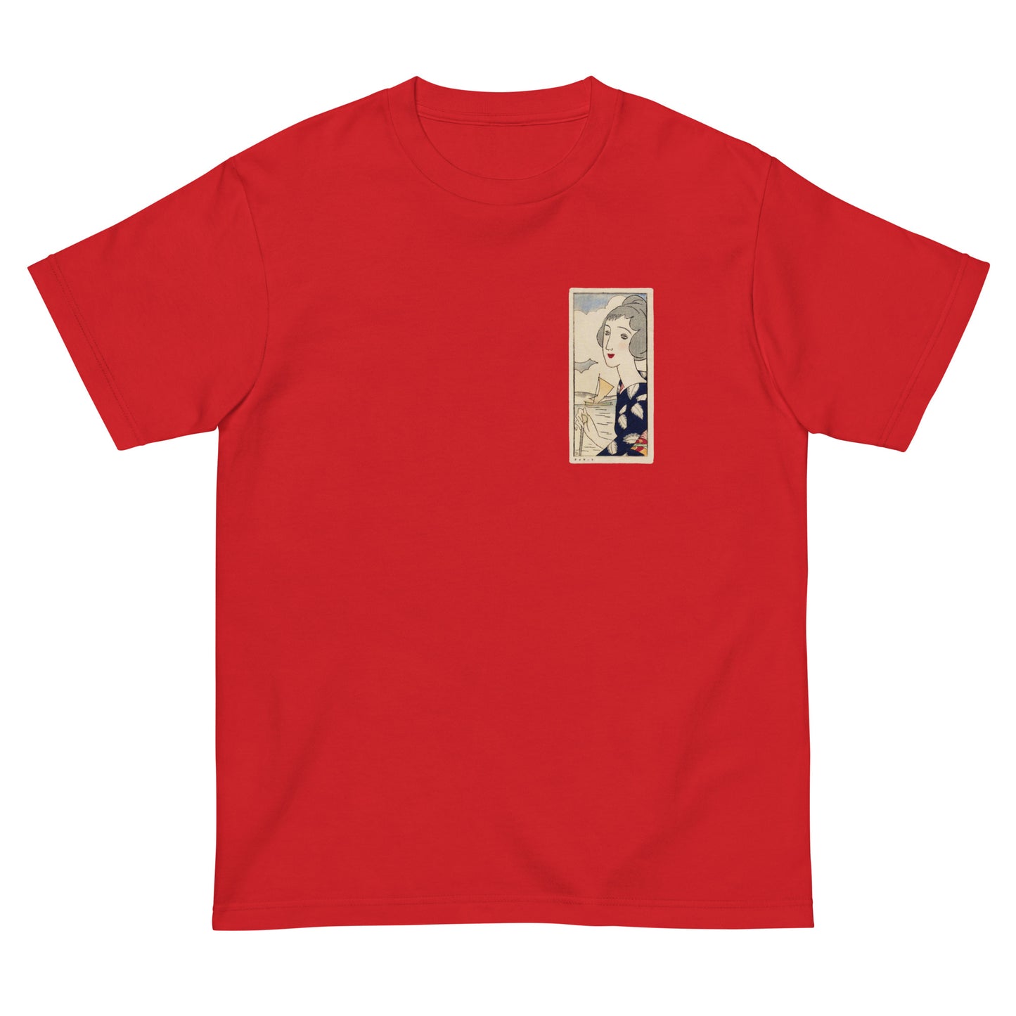 大正レトロ 竹久夢二柄 Tシャツ(シーサイド)