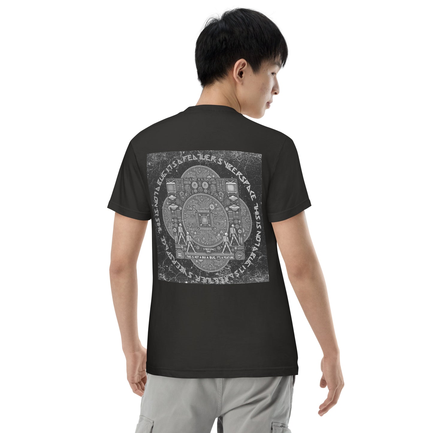SYBERSPACE 曼荼羅(モノクロ)ユニセックス 半袖Tシャツ