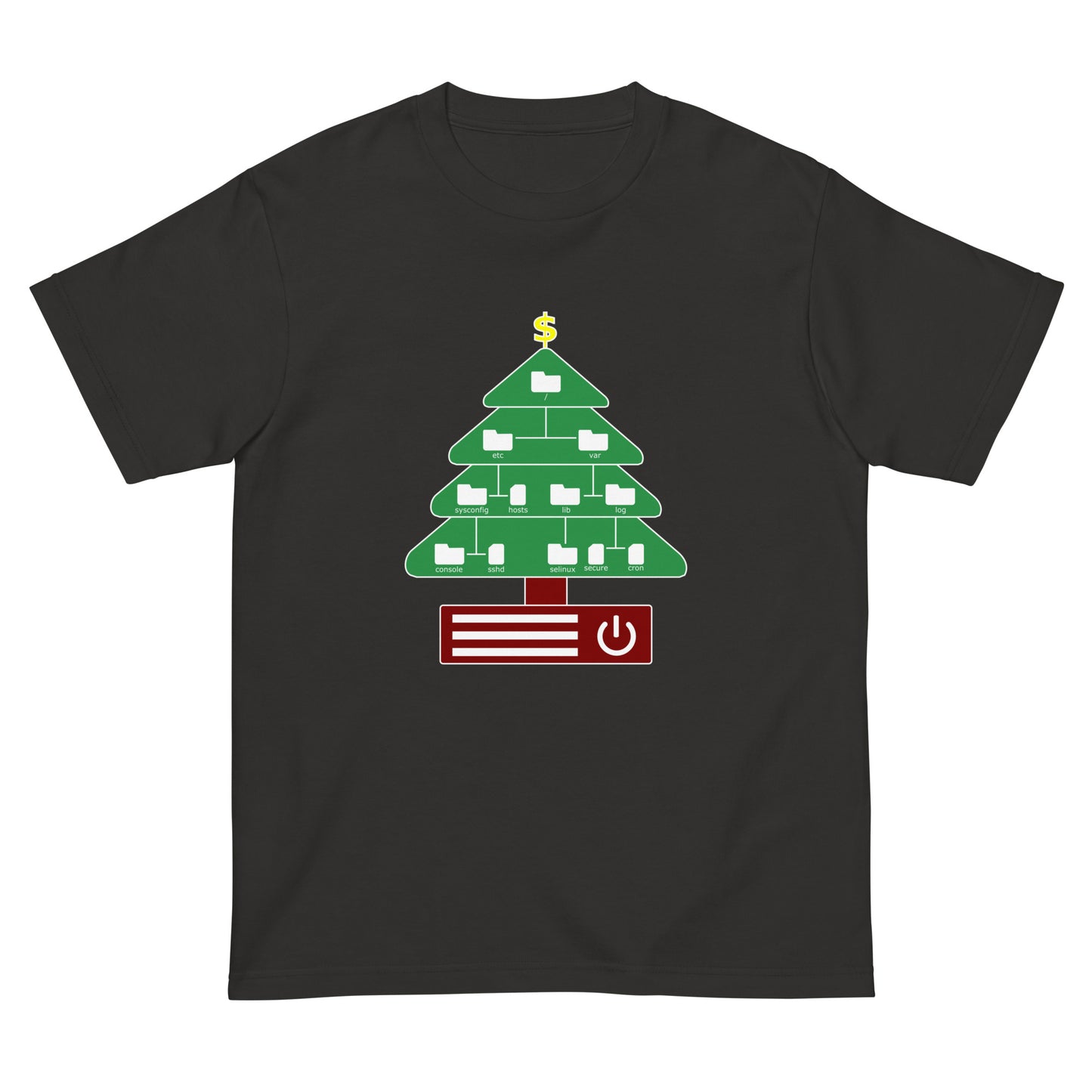 ディレクトリクリスマスツリー(仕様:カラフル) エンジニアTシャツ