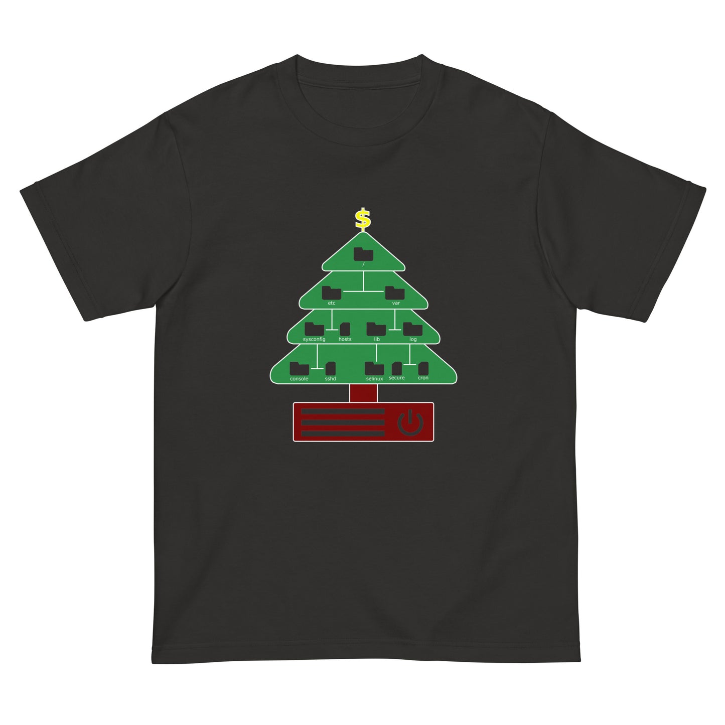 ディレクトリクリスマスツリー(仕様:カラフル、図形透過) エンジニアTシャツ
