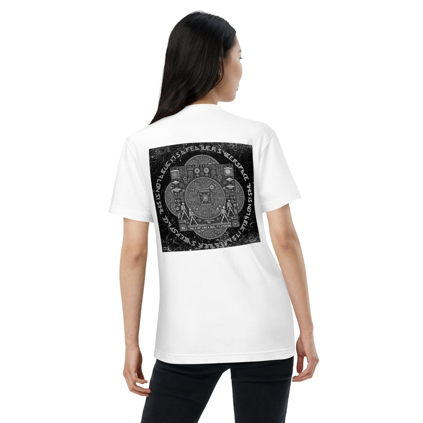 SYBERSPACE 曼荼羅(モノクロ)ユニセックス 半袖Tシャツ