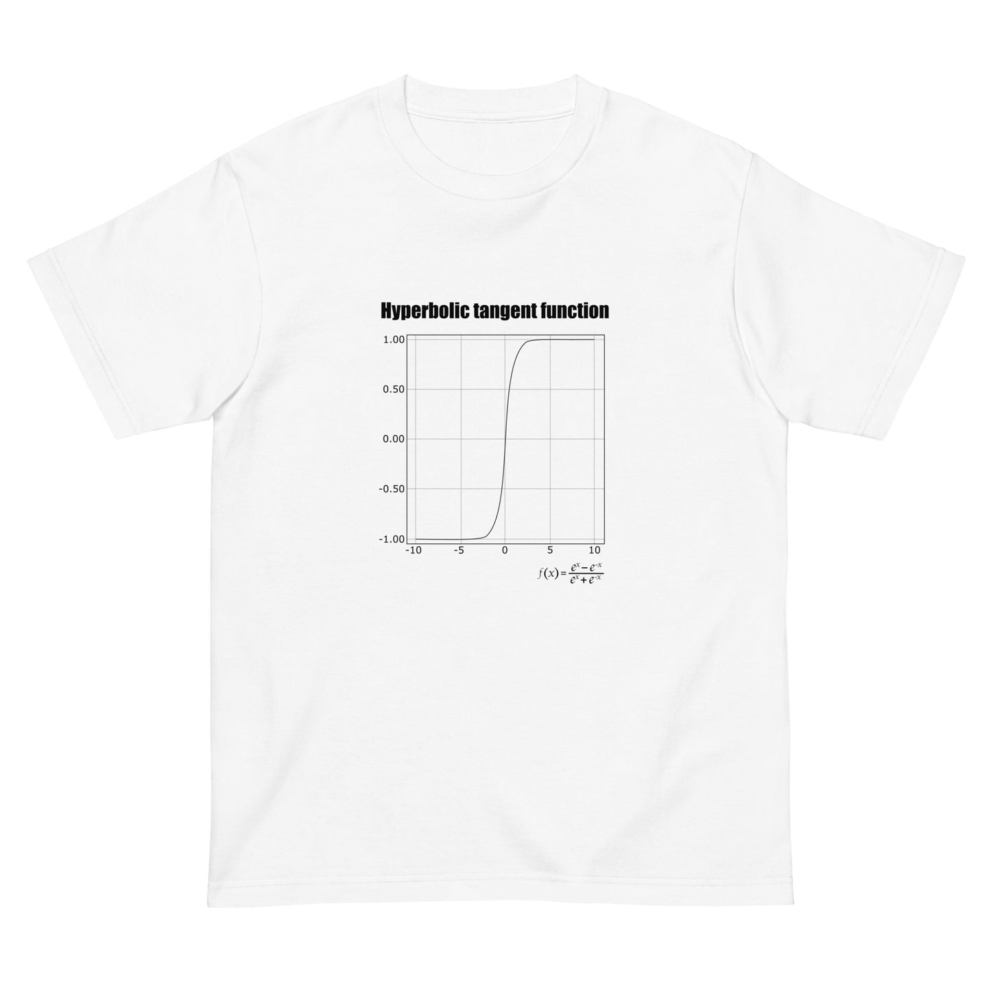 Hyperbolic tangent function(tanh関数、バージョン:ブラック) AIエンジニアTシャツ