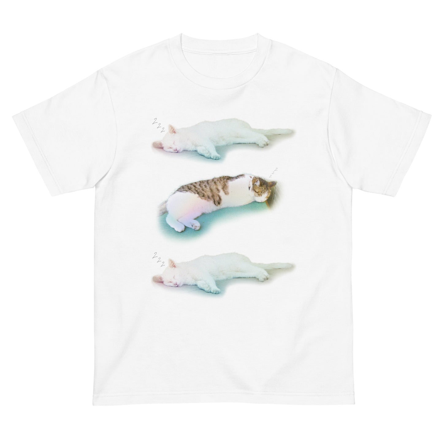 猫、寝転ぶ Tシャツ