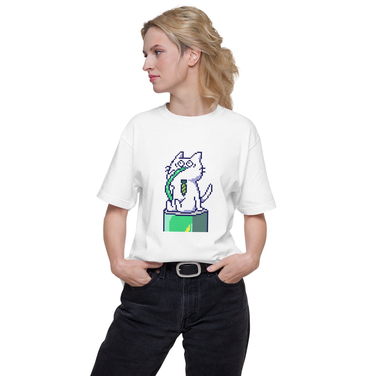 ゲーミング激務猫(直飲み)Tシャツ
