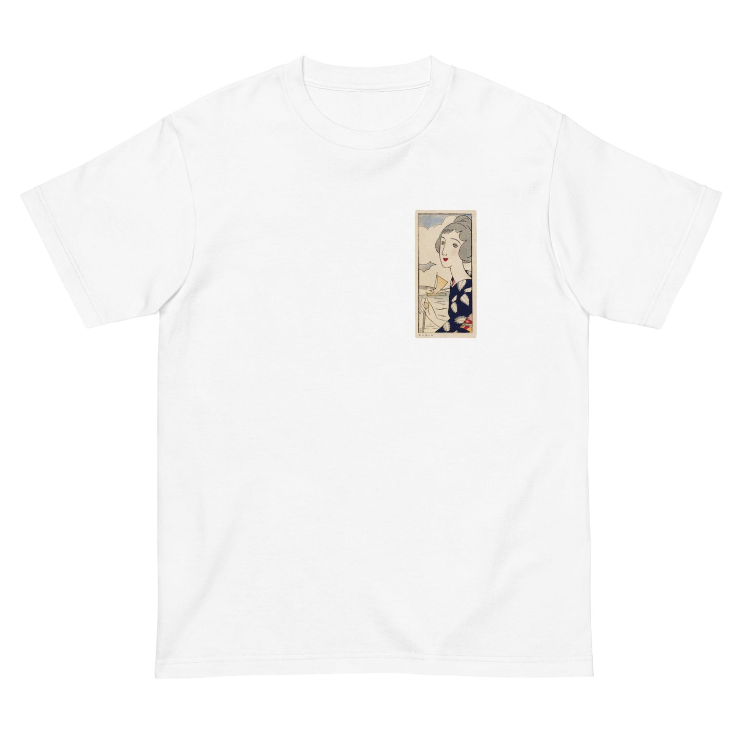 大正レトロ 竹久夢二柄 Tシャツ(シーサイド)