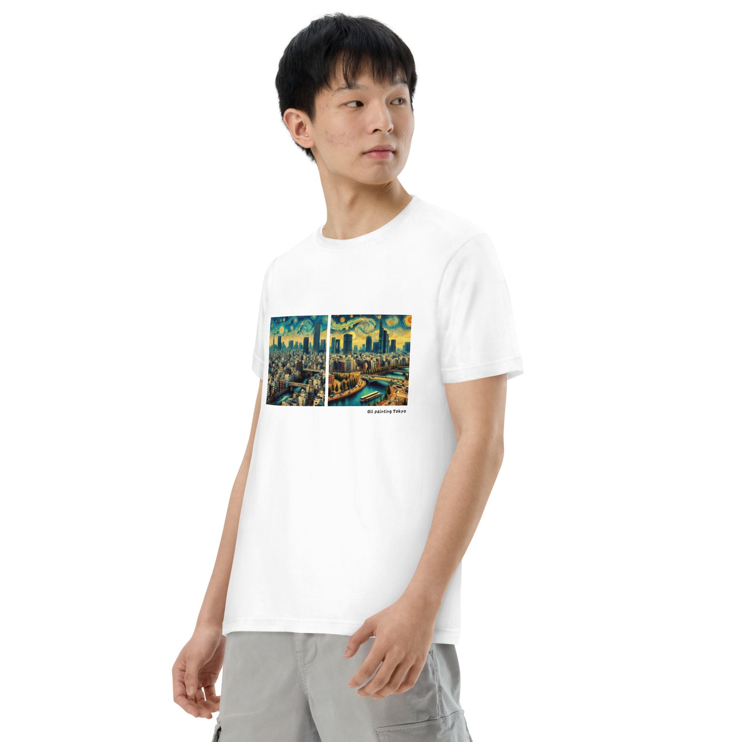 油絵風のタッチ 東京 半袖Tシャツ