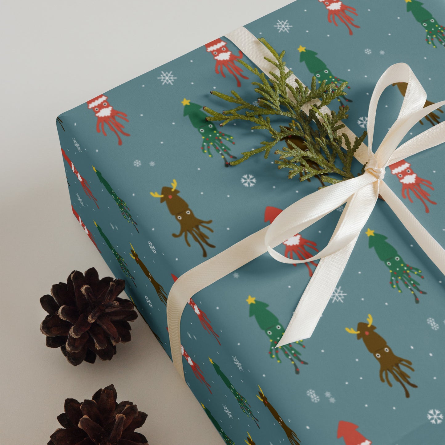 ダイオウイカクリスマスラッピングペーパー
