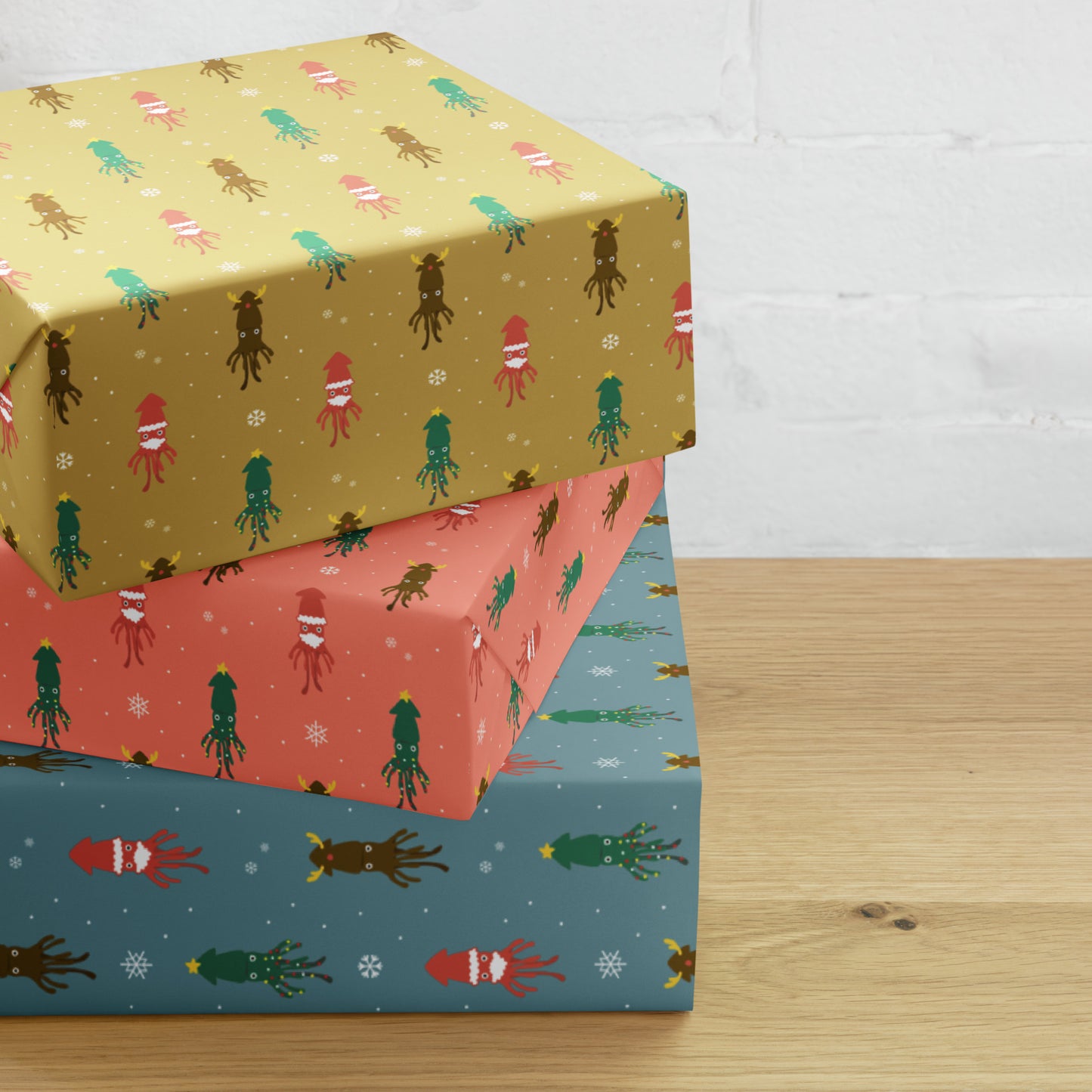 ダイオウイカクリスマスラッピング3色