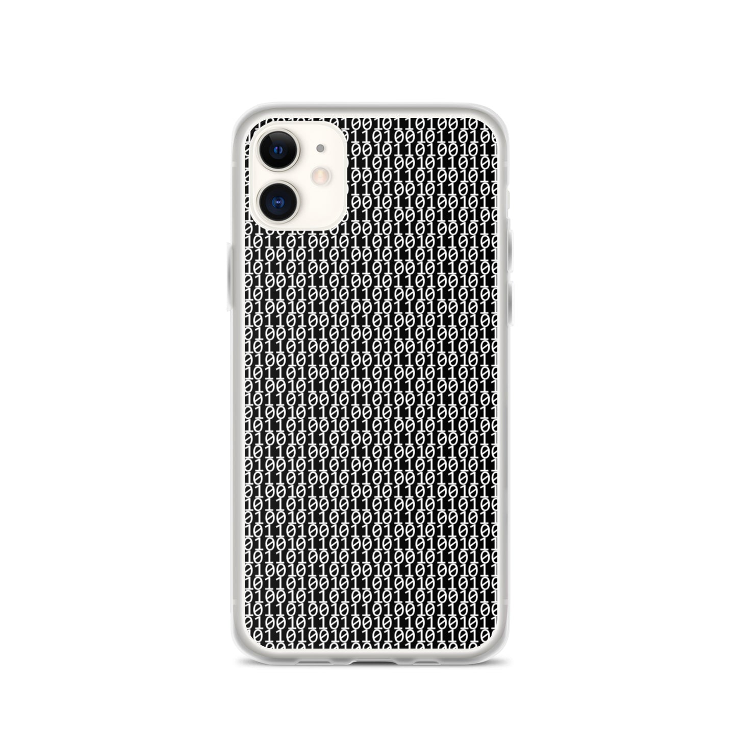 物質をデジタル出力すると。(カラー:ブラック)2進数iPhoneケース