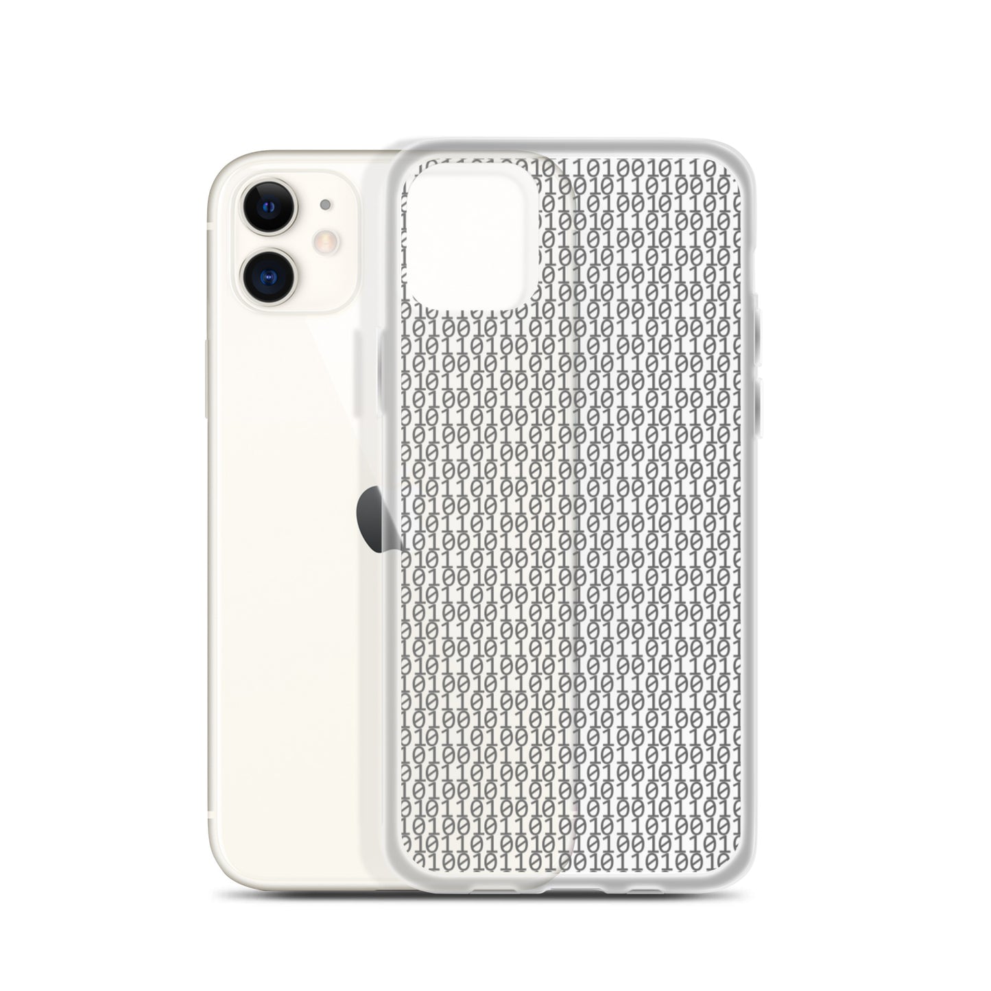物質をデジタル出力すると。(カラー:クリア)2進数iPhoneケース