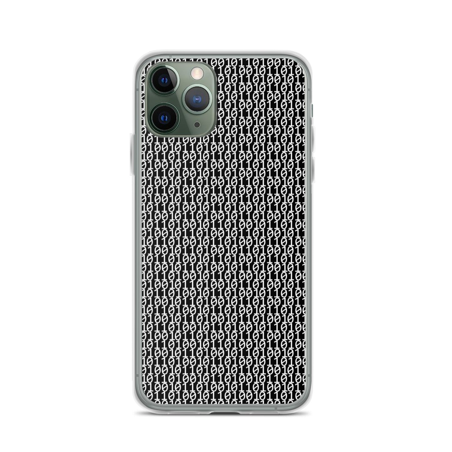 物質をデジタル出力すると。(カラー:ブラック)2進数iPhoneケース