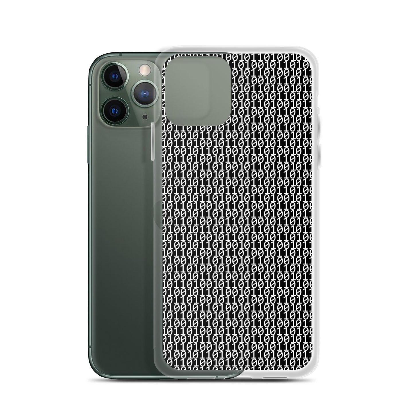 物質をデジタル出力すると。(カラー:ブラック)2進数iPhoneケース