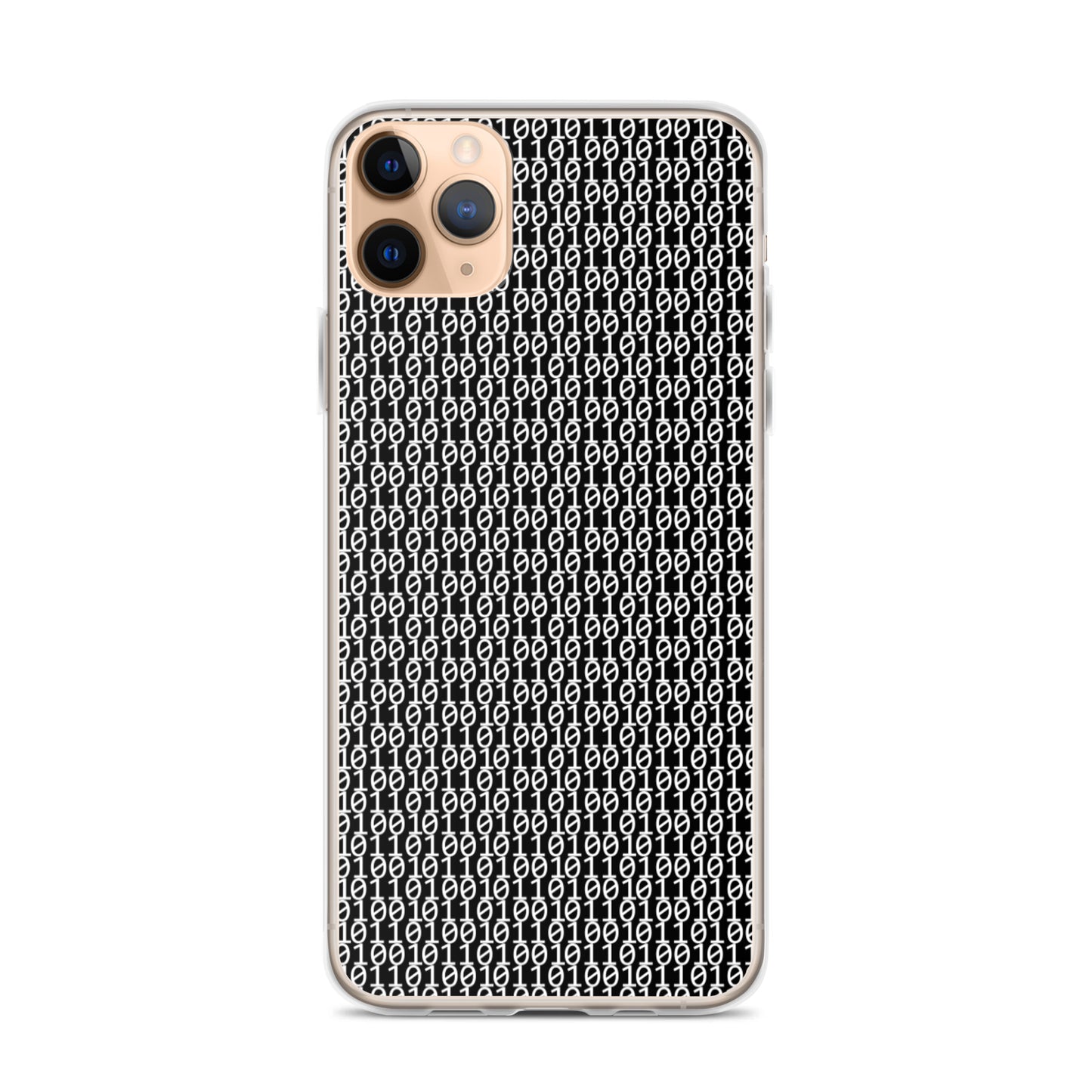 物質をデジタル出力すると。(カラー:ブラック)2進数iPhoneケース