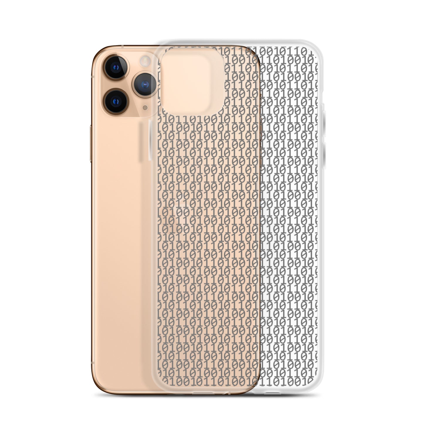 物質をデジタル出力すると。(カラー:クリア)2進数iPhoneケース