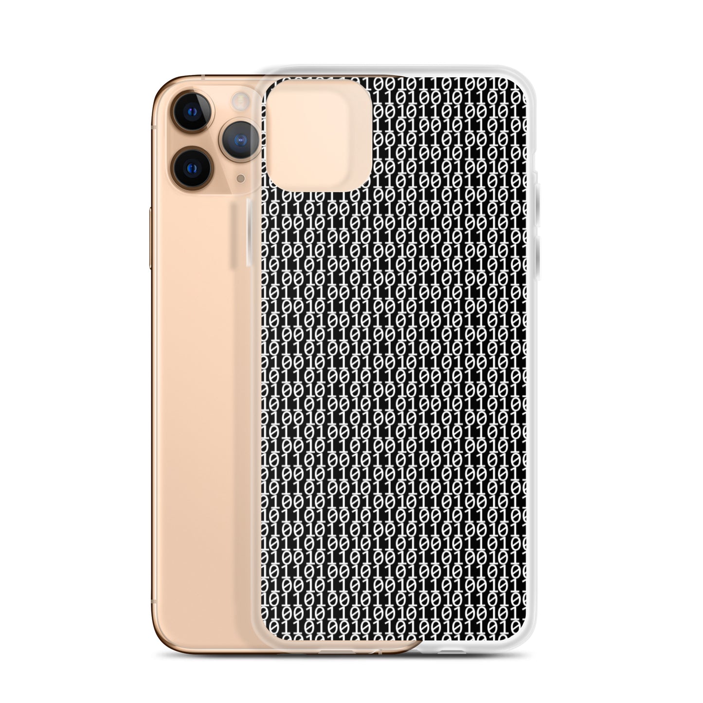 物質をデジタル出力すると。(カラー:ブラック)2進数iPhoneケース