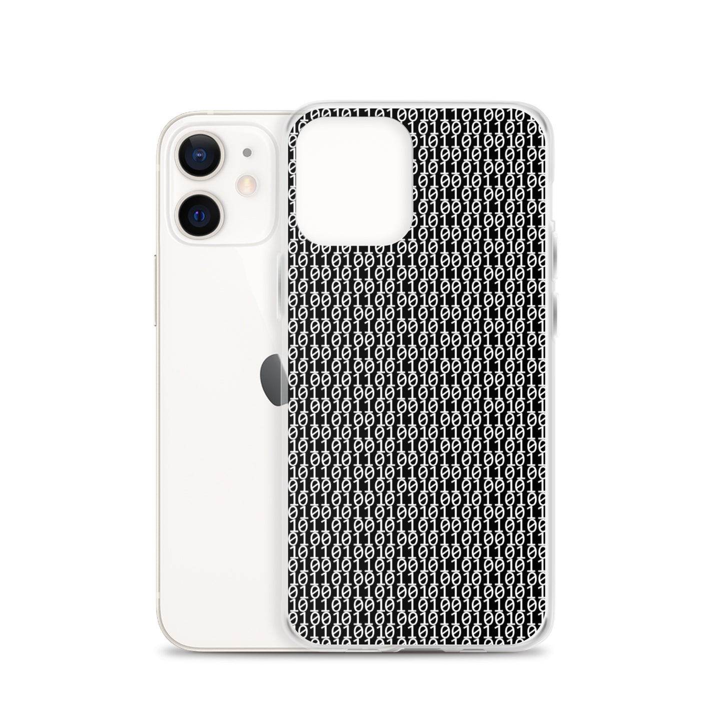 物質をデジタル出力すると。(カラー:ブラック)2進数iPhoneケース