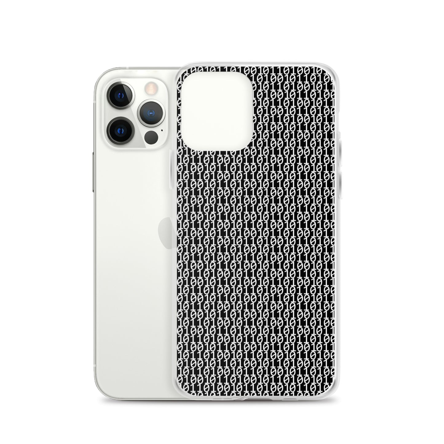 物質をデジタル出力すると。(カラー:ブラック)2進数iPhoneケース