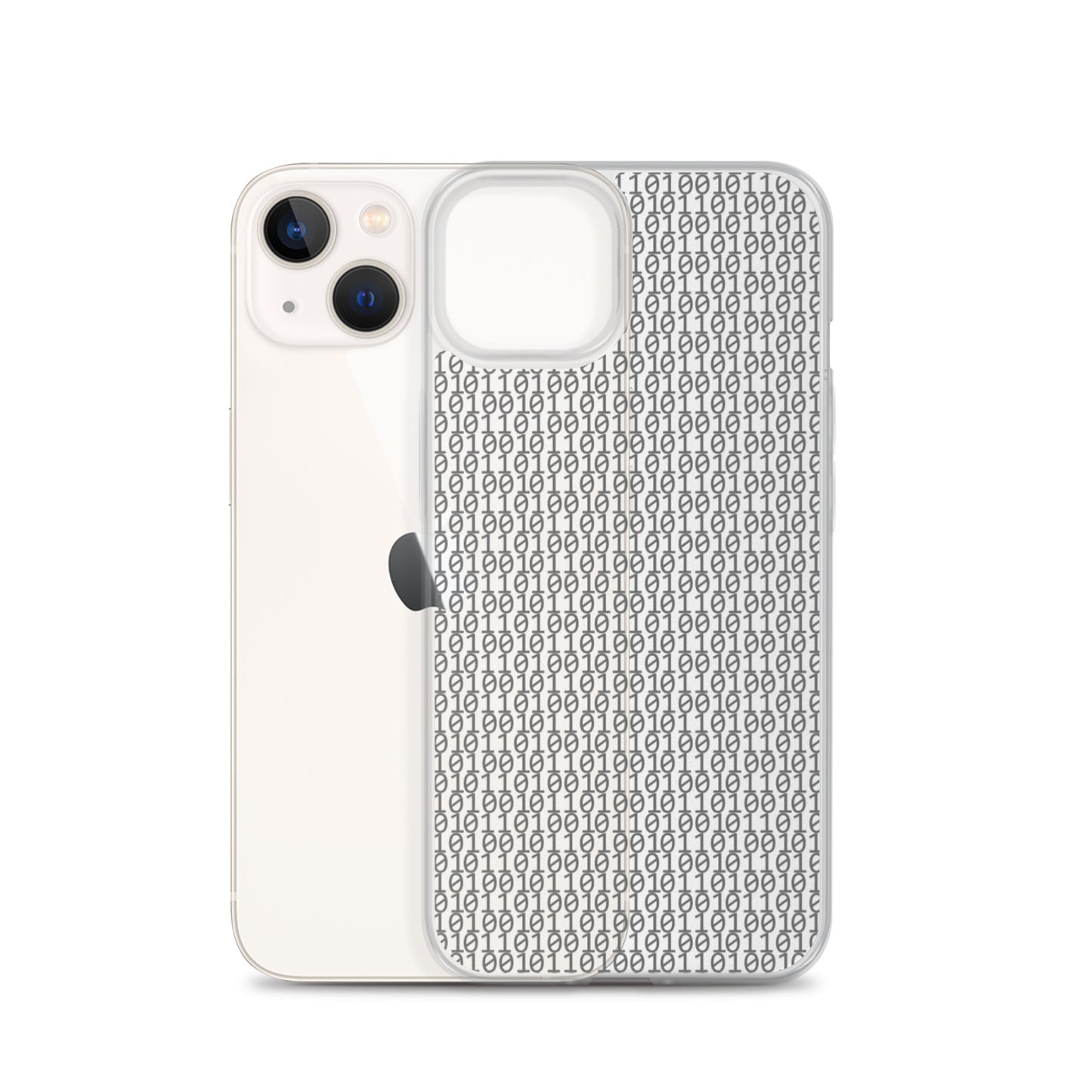 物質をデジタル出力すると。(カラー:クリア)2進数iPhoneケース
