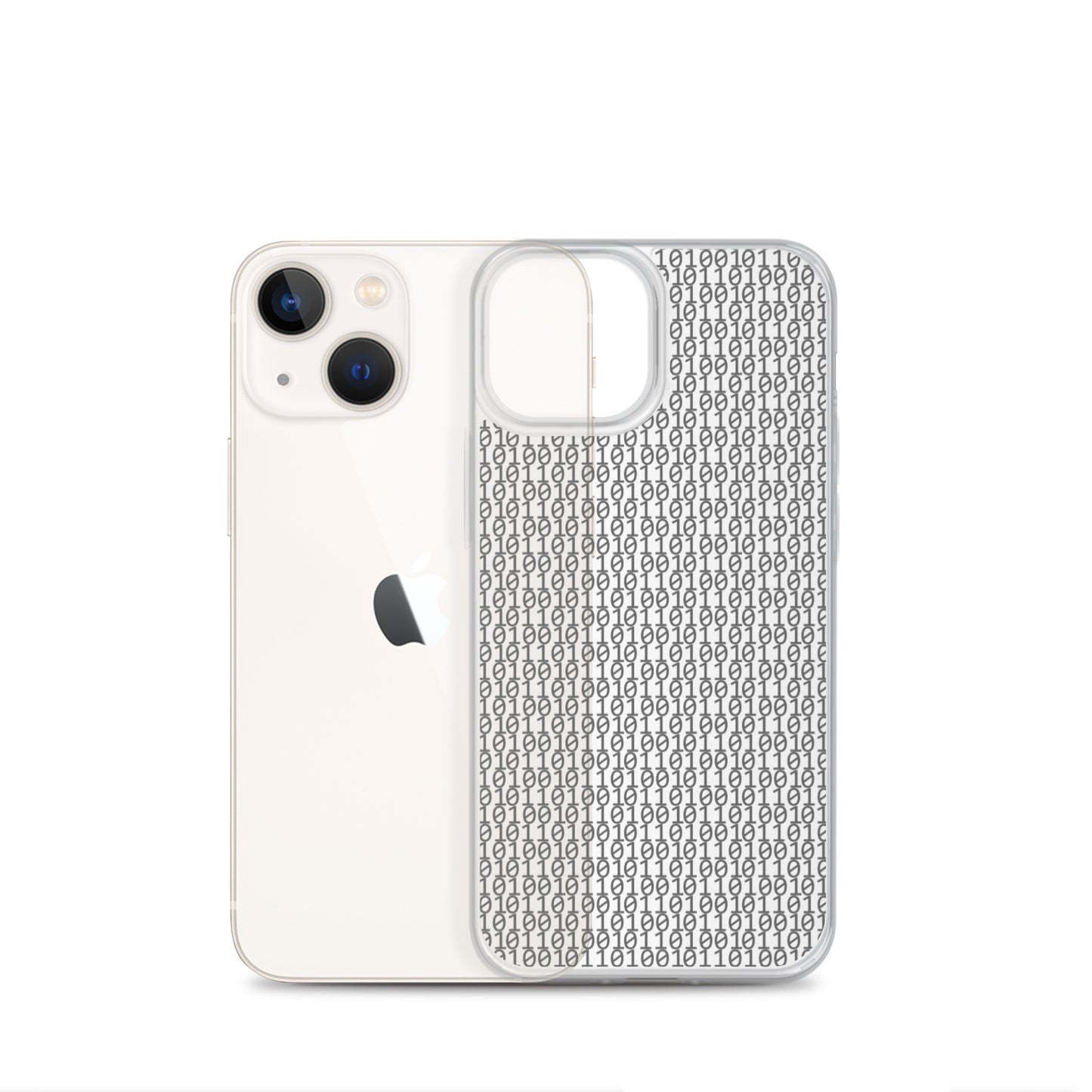 物質をデジタル出力すると。(カラー:クリア)2進数iPhoneケース