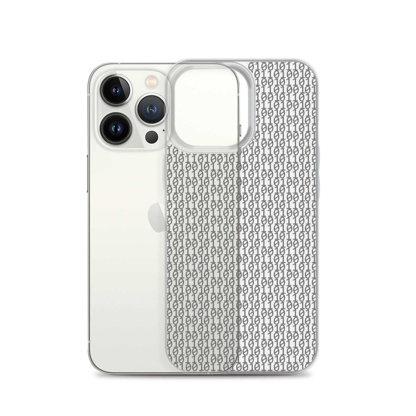 物質をデジタル出力すると。(カラー:クリア)2進数iPhoneケース