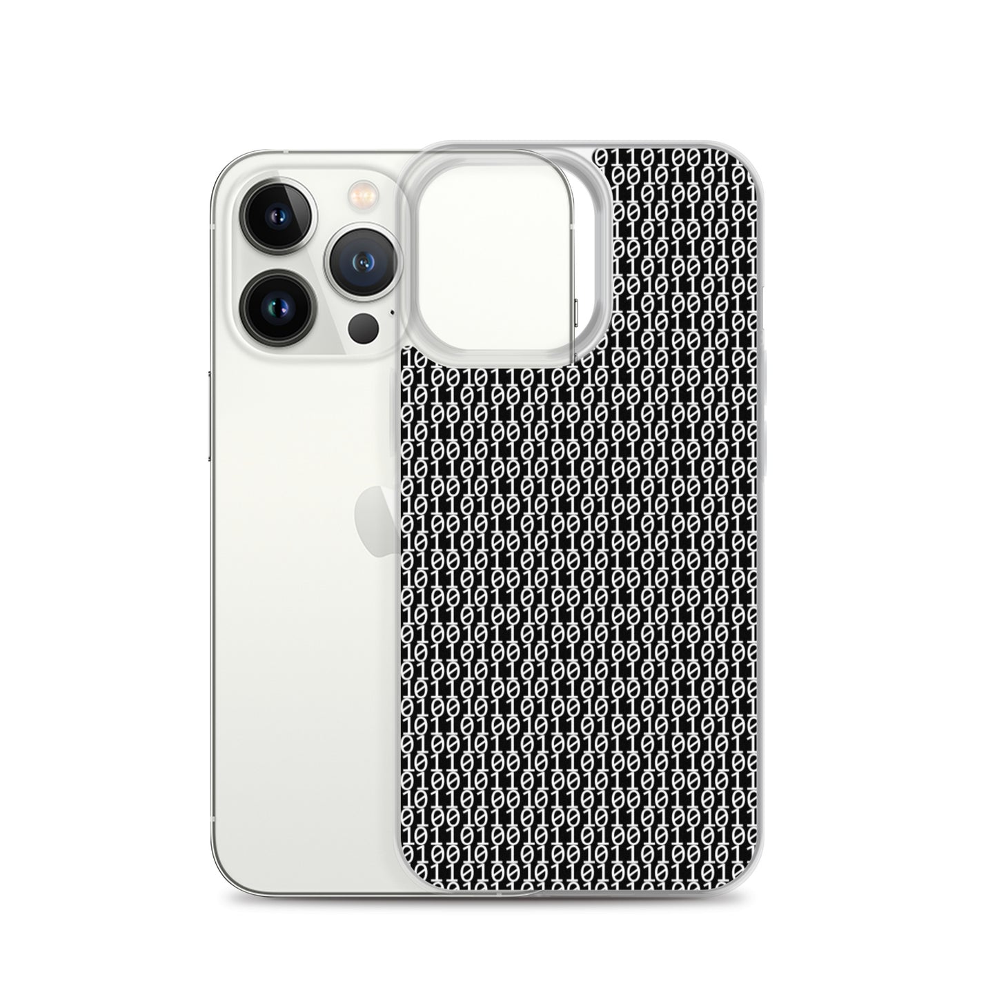物質をデジタル出力すると。(カラー:ブラック)2進数iPhoneケース