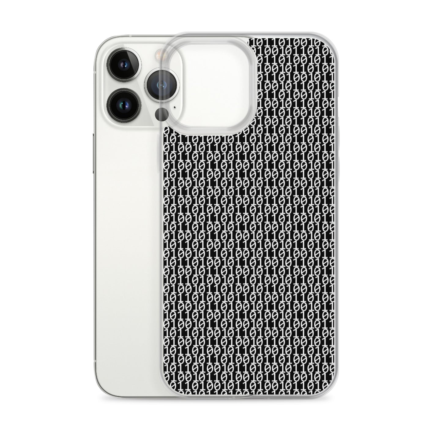 物質をデジタル出力すると。(カラー:ブラック)2進数iPhoneケース