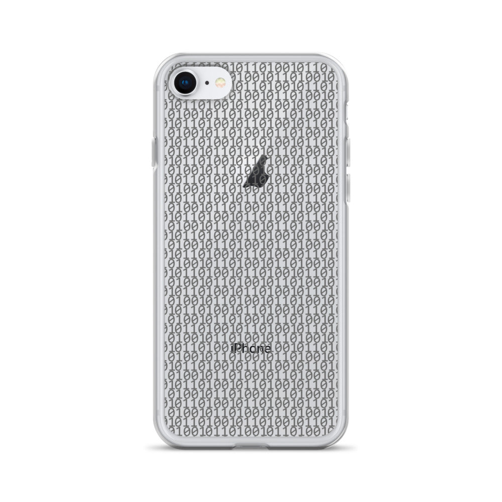 物質をデジタル出力すると。(カラー:クリア)2進数iPhoneケース