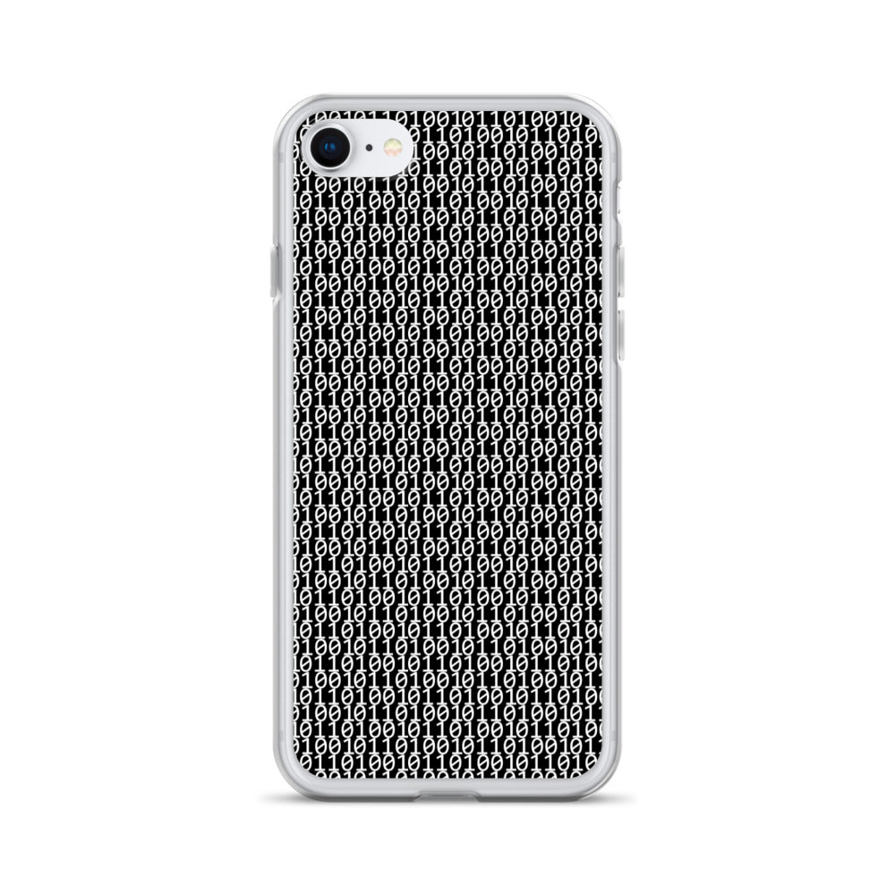 物質をデジタル出力すると。(カラー:ブラック)2進数iPhoneケース