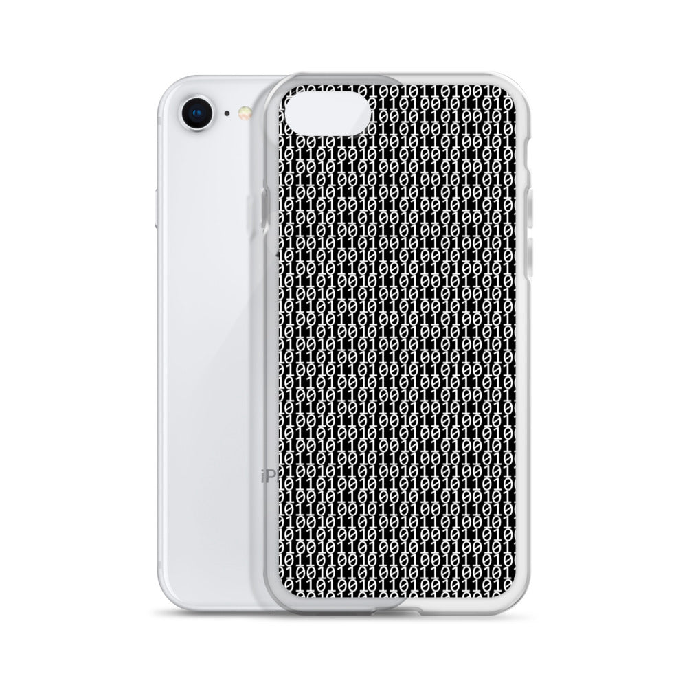 物質をデジタル出力すると。(カラー:ブラック)2進数iPhoneケース