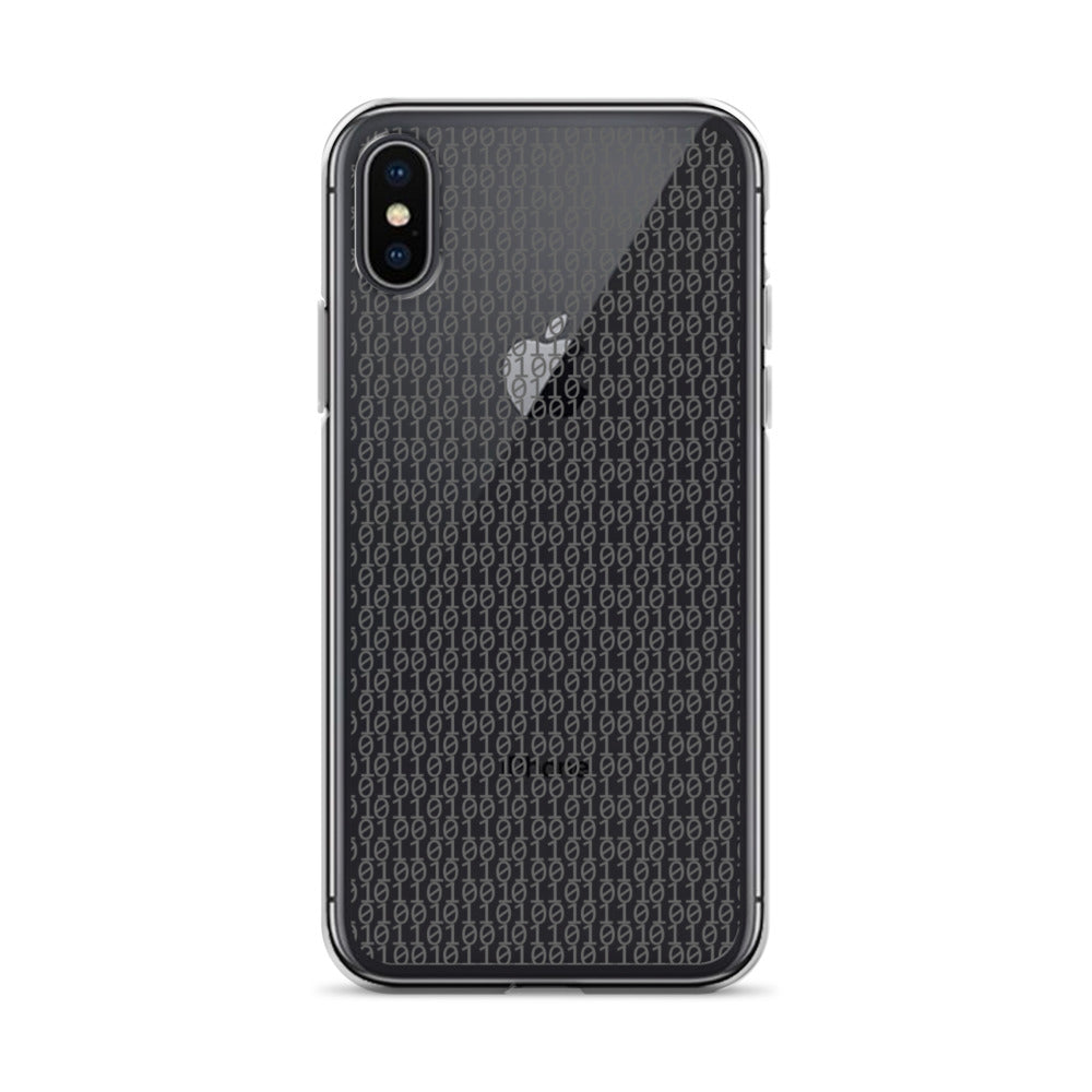 物質をデジタル出力すると。(カラー:クリア)2進数iPhoneケース